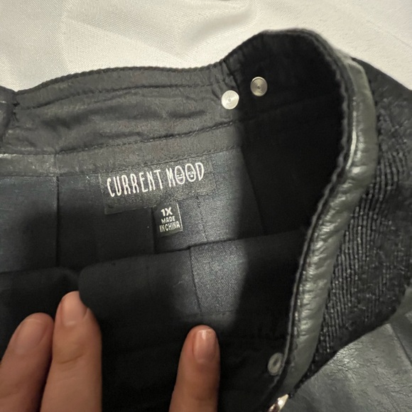 Current Mood Black Faux Leather A-Line Skirt - Picture 2 of 3